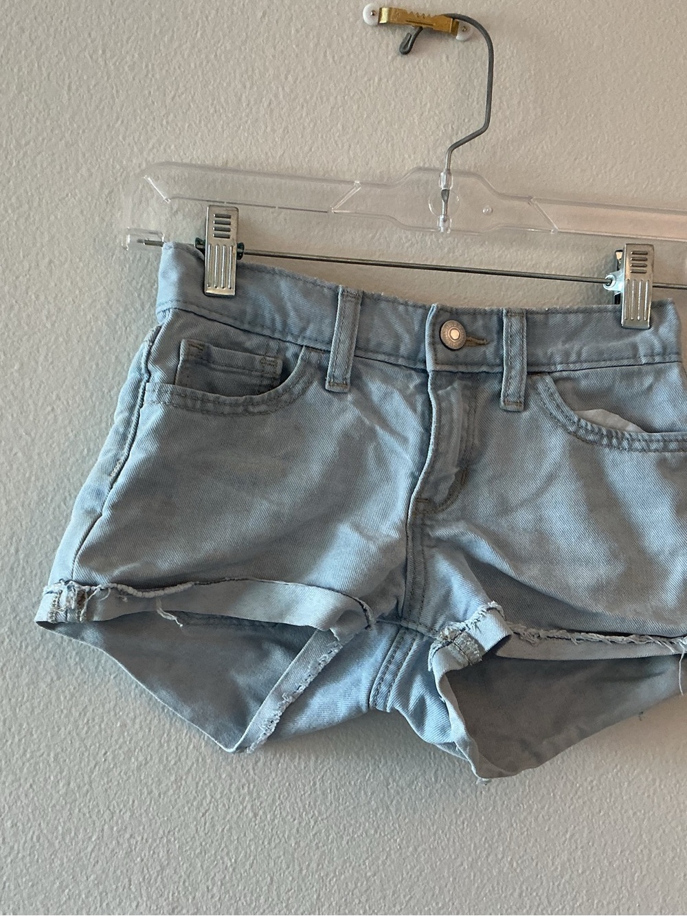Old Navy Light Blue Denim Shorts with Button Waist